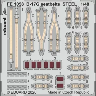 Eduard B-17G seatbelts STEEL for HKM fotómaratás