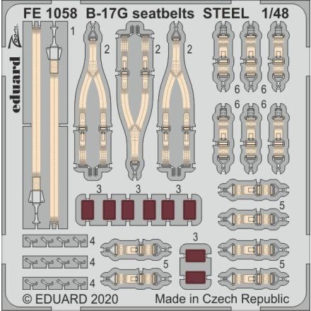 Eduard B-17G seatbelts STEEL (HK Models)