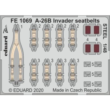 Eduard A-26B Invader seatbelts STEEL (ICM)
