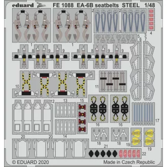 Eduard EA-6B seatbelts STEEL for Kinetic fotómaratás
