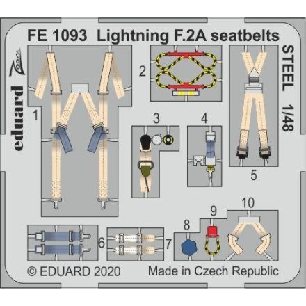Eduard Lightning F.2A seatbelts STEEL (Airfix)