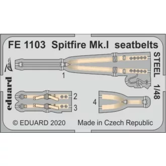   Eduard Spitfire Mk.I seatbelts STEEL for Airfix fotómaratás