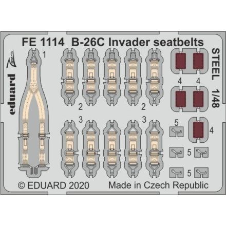 Eduard B-26C Invader seatbelts STEEL (ICM)