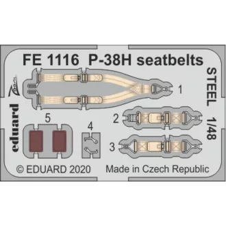 Eduard P-38H seatbelts STEEL for Tamiya fotómaratás