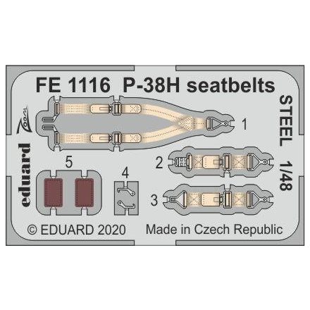 Eduard P-38H seatbelts STEEL (Tamiya)
