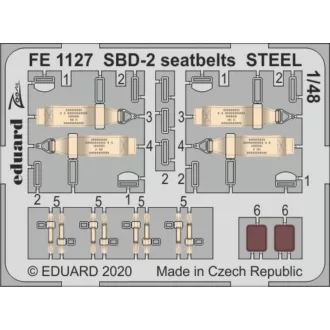 Eduard SBD-2 seatbelts STEEL for Academy fotómaratás
