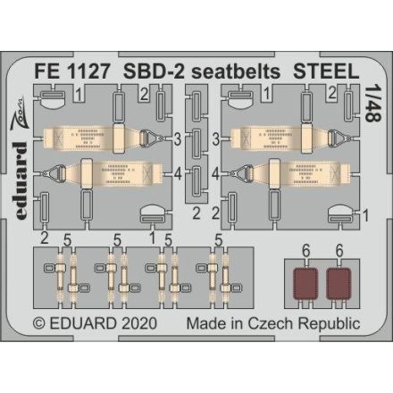 Eduard SBD-2 seatbelts STEEL (Academy)