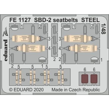 Eduard SBD-2 seatbelts STEEL (Academy)