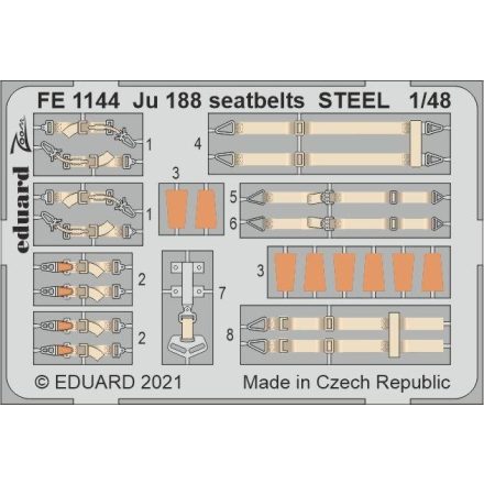 Eduard Ju 188 seatbelts STEEL (Revell)