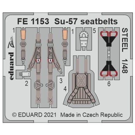 Eduard Su-57 seatbelts STEEL (Zvezda)