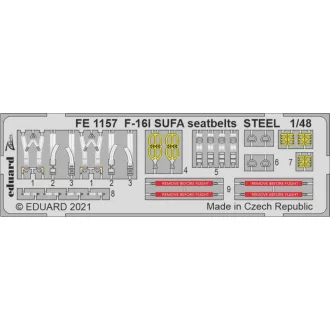 Eduard F-16I SUFA seatbelts STEEL for KINETIC fotómaratás