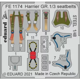   Eduard Harrier GR.1/3 seatbelts STEEL for KINETIC fotómaratás