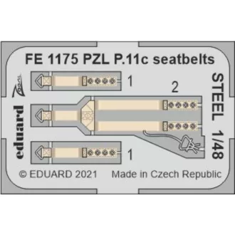   Eduard PZL P.11c seatbelts STEEL for ARMA HOBBY fotómaratás