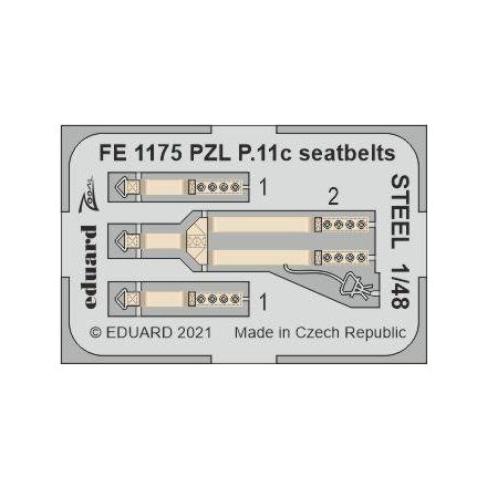 Eduard PZL P.11c seatbelts STEEL (Arma Hobby)
