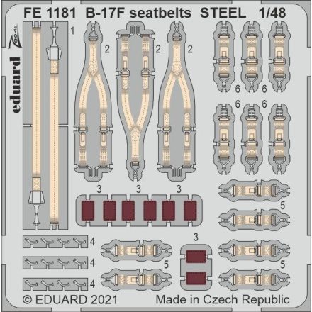 Eduard B-17F seatbelts STEEL (HK Models)