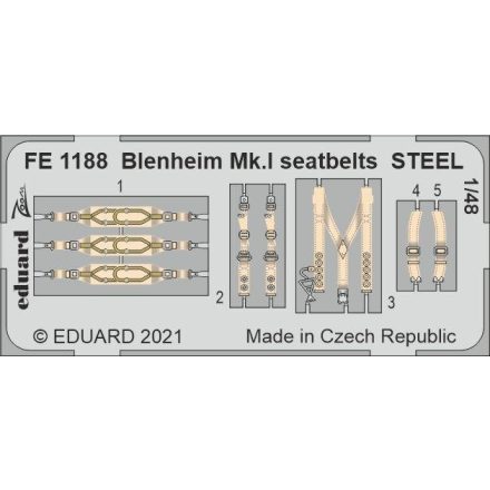 Eduard Blenheim Mk. I seatbelts STEEL (Airfix)