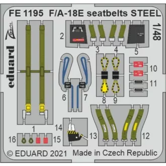 Eduard F/A-18E seatbelts STEEL for MENG fotómaratás