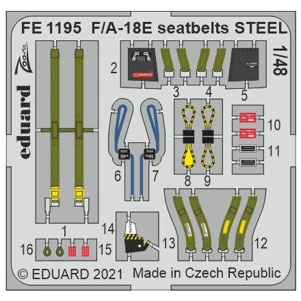 Eduard F/ A-18E seatbelts STEEL (Meng)