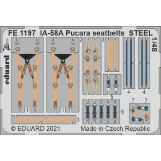  Eduard IA-58A Pucara seatbelts STEEL for KINETIC fotómaratás