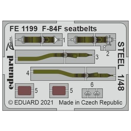 Eduard F-84F seatbelts STEEL (Kinetic Model)