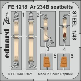 Eduard Ar 234B seatbelts STEEL (Hobby 2000, Hasegawa)