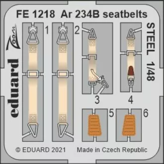   Eduard Ar 234B seatbelts STEEL HASEGAWA/HOBBY 2000 fotómaratás