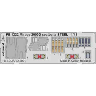 Eduard Mirage 2000D seatbelts STEEL KINETIC fotómaratás