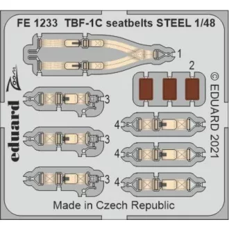 Eduard TBF-1C seatbelts STEEL, for ACADEMY fotómaratás