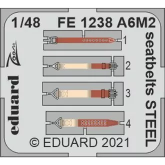 Eduard A6M2 seatbelts STEEL, for EDUARD fotómaratás