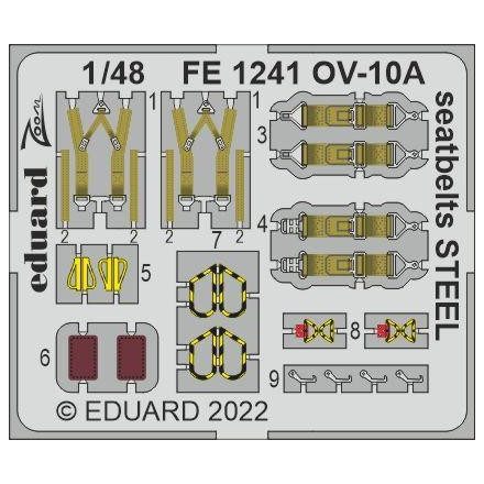 Eduard OV-10A seatbelts STEEL (ICM)