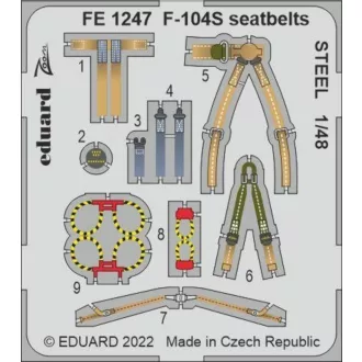 Eduard F-104S seatbelts STEEL for KINETIC fotómaratás