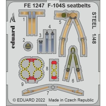 Eduard F-104S seatbelts STEEL (Kinetic Model)