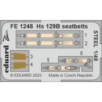   Eduard Hs 129B seatbelts STEEL for HOBBY 2000/HASEGAWA fotómaratás