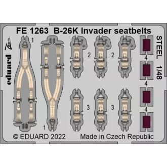Eduard B-26K Invader seatbelts STEEL for ICM fotómaratás