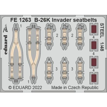 Eduard B-26K Invader seatbelts STEEL (ICM)