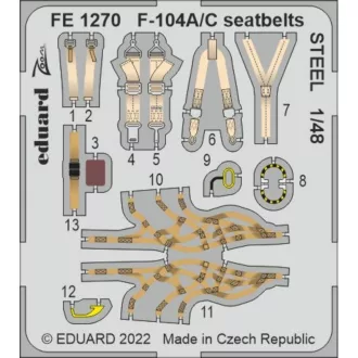 Eduard F-104A/C seatbelts STEEL fotómaratás