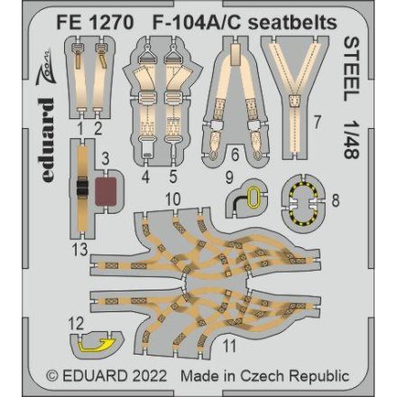 Eduard F-104A/ C seatbelts STEEL (Kinetic Model)
