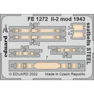 Eduard Il-2 mod. 1943 seatbelts STEEL fotómaratás