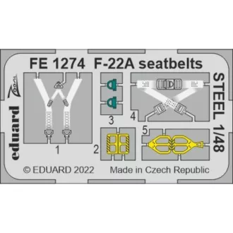 Eduard F-22A seatbelts STEEL fotómaratás
