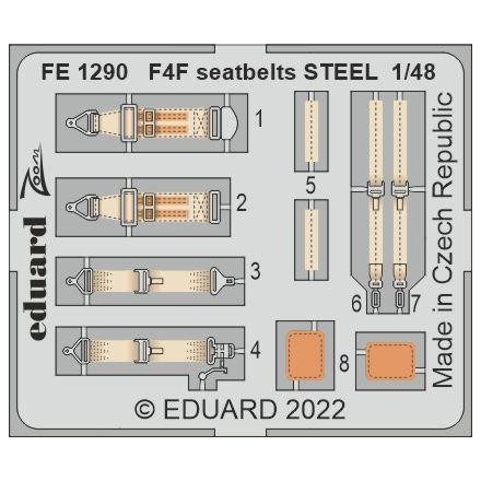 Eduard F4F seatbelts STEEL (Eduard)