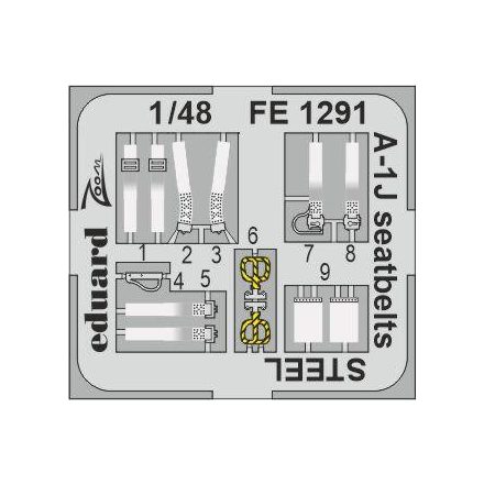 Eduard A-1J seatbelts STEEL (Tamiya)