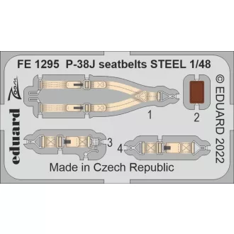 Eduard P-38J seatbelts STEEL fotómaratás