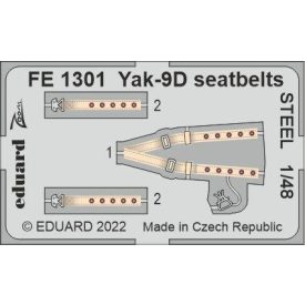Eduard Yak-9D seatbelts STEEL (Zvezda)