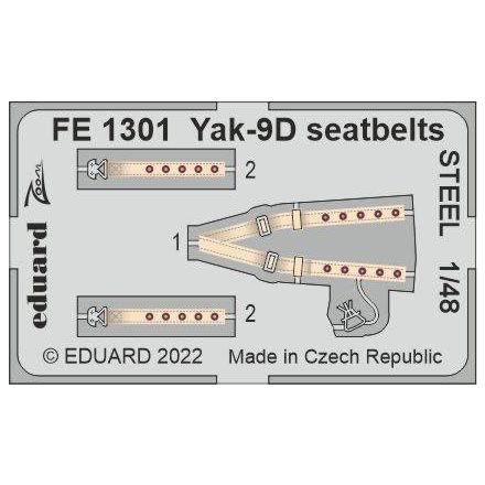 Eduard Yak-9D seatbelts STEEL (Zvezda)