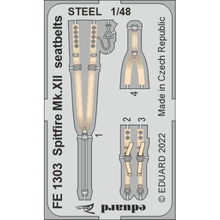 Eduard Spitfire Mk. XII seatbelts STEEL (Airfix)