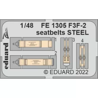 Eduard F3F-2 seatbelts STEEL for ACADEMY fotómaratás