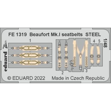 Eduard Beaufort Mk. I seatbelts STEEL (ICM)