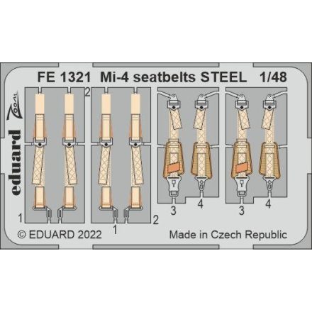 Eduard Mi-4 seatbelts STEEL (Trumpeter)