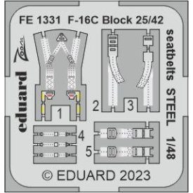 Eduard F-16C Block 25/42 seatbelts STEEL (Kinetic Model)