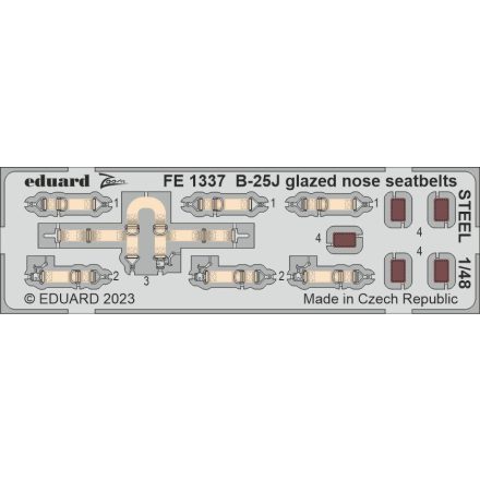 Eduard B-25J glazed nose seatbelts STEEL (Hong Kong Models)